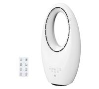 ROVSUN Ventilateur Colonne Sans Pale 55 cm, Ventilateur Tour Silencieux avec Éclairage LED 4 Couleurs, Oscillation 80°, 3 Vitesses, Minuterie 7.5H, Télécommande + Écran Tactile, Design Compact, Blanc