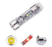 RovyVon A8 G4 lampe de poche rechargeable USB C, 650 lumens 6500K super lumineuse petite EDC porte-clés lampe de poche avec lumières latérales (365 nm U+Rouge+Blanc)