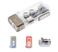 RovyVon Lampe de poche E8 USB C EDC - 700 lumens - Rechargeable - Porte-clés - Lampe de poche plate - Compatible avec feux latéraux interchangeables (365 nmU/rouge/blanc chaud)