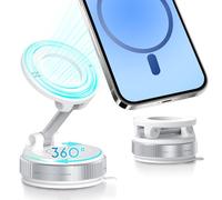 Row&Keep Support Telephone Voiture Magnétique, Porte Téléphone Voiture Aimanté avec Rotation à 360° et 20x N52 Aimant, Support de Téléphone Portable Voiture pour iPhone 16/15/14/13/12 Pro Max（Blanc）