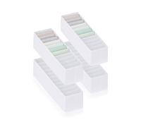 ROW&LINE® - Ensemble de rangement - 11 compartiments extra hauts pour vêtements, chaussettes et couches - Système d’organisation pour table à langer - Durable, lavable - Blanc - Taille : 4x XS