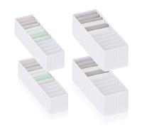 ROW&LINE® - Ensemble de rangement - Compartiments extra hauts pour les affaires de bébé, les vêtements - Système de séparation de tiroirs - Résistant pour les tiroirs - Blanc - Taille : 2x XS | 2x S