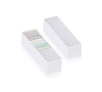 ROW&LINE® - Organiseur - 11 compartiments extra hauts pour les affaires de bébé les vêtements - Système d’organisation pour table à langer - durable lavable pour chaque tiroir - blanc - taille : 2x XS