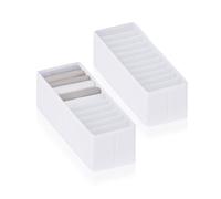 ROW&LINE® - Organiseur - 11 compartiments extra hauts pour sous-vêtements, soutiens-gorge - Système d’organisation pour table à langer - durable et lavable pour chaque tiroir - blanc - taille : 2x S