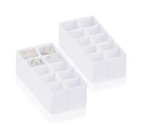 Row & Line - Organiseur de maison - 10 compartiments extra hauts pour vêtements, table à langer et accessoires - Boîtes de rangement - Résistantes pour armoire et tiroir - Blanc - Taille : 2 x M+