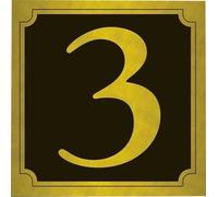 Rowan - Plaque de numéro de maison "3" SG21537 (Taille unique) (Noir/Or)