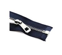 ROWCES 2 pièces 35-85cm 5# Fermeture éclair en métal Fermeture éclair à extrémité Ouverte pour Coudre Veste Manteau Poche Sacs Bricolage vêtements Accessoires, Bleu Marine, 85cm