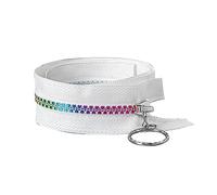 ROWCES 2 pièces 5# Fermetures à glissière en résine 15-60cm Fermeture/Ouverture - Fermeture à glissière colorée en Forme de Coeur Fermetures à glissière pour Veste, Blanc, 60cm