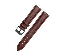 ROWCES Bracelet de montre en cuir noir/marron 12mm - 24mm, accessoires de remplacement de montre pour hommes, 15mm