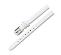 ROWCES Bracelet de montre en cuir pour femme 6mm - 17mm avec boucle en acier inoxydable argenté, Blanc, 12mm