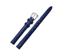 ROWCES Bracelet de montre en cuir pour femme 6mm - 17mm avec boucle en acier inoxydable argenté, Bleu, 6mm