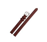 ROWCES Bracelet de montre en cuir pour femme 6mm - 17mm avec boucle en acier inoxydable argenté, Brun, 6mm