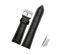 ROWCES Bracelet de montre en cuir pour hommes, grande largeur 18mm - 28mm, noir/marron, avec outils d'installation, 26mm