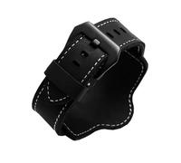 ROWCES Bracelet de montre en cuir rétro pour hommes, bracelet de remplacement, 20mm 22mm 24mm 26mm, marron/noir avec tapis, 24mm