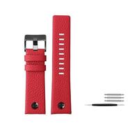 ROWCES Bracelet de montre en cuir rouge Vintage, 24mm 26mm 28mm, bracelet de remplacement pour hommes, accessoires de montre, 28mm