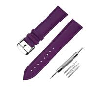 ROWCES Bracelet de montre en cuir souple 12mm - 22mm bracelet de remplacement de montre accessoires de montre pour hommes et femmes, Violet, 18mm