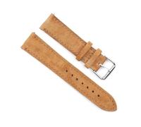 ROWCES Bracelet de montre en cuir suédé souple, 18mm - 24mm, boucle en acier inoxydable, accessoires de montre, Brun clair, 18mm