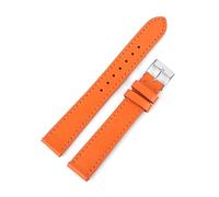 ROWCES Bracelet de montre en cuir Vintage 12mm - 22mm bracelets de remplacement de montre pour hommes et femmes boucle ardillon, Orange, 14mm