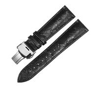 ROWCES Bracelet de montre universel en cuir à motif d'autruche, 12mm - 24mm, accessoires de remplacement, 17mm
