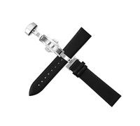 ROWCES Bracelets de montre en cuir fin 10-22mm, bracelets de remplacement pour hommes et femmes, accessoires de montre, Noir, 15mm