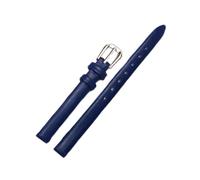 ROWCES Bracelets de montre en cuir pour femmes, petite taille 6mm - 17mm, avec boucle en acier inoxydable argenté, Bleu, 8mm