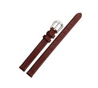 ROWCES Bracelets de montre en cuir pour femmes, petite taille 6mm - 17mm, avec boucle en acier inoxydable argenté, Brun, 6mm