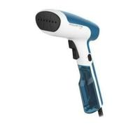 Rowenta Access Steam First DR6130 Brosse à vapeur, fer à repasser vertical 1300 W, réservoir 700 ml, élimine les plis, les odeurs et désinfecte. Accessoire pour tissus délicats et épais, câble de 2,6 m, blanc / bleu