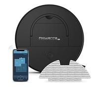 Rowenta Aspirateur Robot Laveur, Nettoyage 4-en-1, Design ultrafin, Intelligence Artificielle, Navigation Laser ultraprécise, X-Plorer Serie 130 AI, Noir RR9065WH