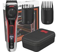 Rowenta Barbero Formula 1 TN384M Tondeuse à barbe 2 en 1 avec 39 longueurs de coupe, barbe longue et courte, barbe courte, 180 minutes d'autonomie, noir et rouge