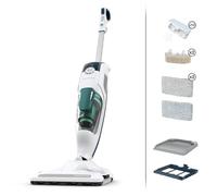 Rowenta Nettoyeur vapeur 2-en-1, Aspire et lave simultanément, Elimine 99,9 des bactéries, Pour tous les sols, Sans détergent, Diffuseur d’huiles essentielles, Clean et Steam Revolution RY7757WH