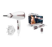 Rowenta cv7930 Sèche-cheveux Silence AC, 2300 W, Blanc & Brosse à air chaud Brush Activ Premium Care | Avec poils naturels | Enduit de kératine de cachemire | 2 accessoires de brosse inclus