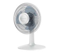 Rowenta Essential+ Ventilateur de table VU2330 | Puissant débit d’air jusqu’à 34 m³/min, 3 vitesses, 40 dB(A), oscillation automatique, câble 1.8 m, Couleur: Blanc
