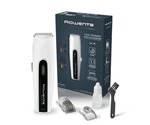 Rowenta - Nomad Tondeuse Cheveux TN1400F1 Design Élégant - Blanc | Tondeuse barbe homme précision avec 19 hauteurs de coupe de 3 à 30mm - Lames acier inoxydable pour une coupe uniforme