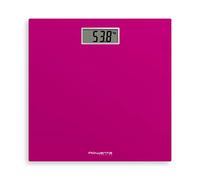 Rowenta Premiss 2 Pèse-personne numérique, verre trempé, graduation de précision chaque 100 g, fonctions intelligentes, grand écran, batterie incluse, fuchsia, 30 x 30 cm
