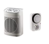 Rowenta Radiateur et Ventilateur Soufflant Instant Comfort Aqua Chauffage d’Appoint Salle de Bain Ventilation Chaud Froid 2 Vitesses & Zenitech Programmateur- journalier mécanique inter.Voyant - 3680W