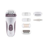Rowenta Skin Respect EP8060F0 - Sans fil et utilisable sous l'eau, 24 pinces avec tête exfoliante et rasoir, accessoire aisselles, tête de coupe avec brosse nettoyante et trousse de toilette
