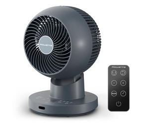 Rowenta Turbo Silence Compact 3D Desk Ventilateur de table, Silencieux 21 dB, Rafraîchissement intense 5,5 m/s, Oscillation 3D automatique, 12 vitesses & 3 modes, Télécommande, QV2540F1