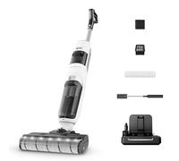 Rowenta X-Clean5, Aspirateur Laveur sans Fil, Nettoyage 2-en-1, Mode de détection Auto, Éclairage LED, Auto-Nettoyage, Séchage air Chaud, GZ5557EE, Blanc/Noir