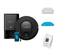 Rowenta X-Plorer Serie 65+ Aspirateur Robot Laveur, Technologie Laser, Station vidage Automatique, Design Ultra Fin RR8L85WH, Noir
