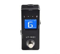 Rowin 901 Pédale d'accordeur chromatique pour guitare avec écran LCD transparent et True Bypass pour l'intégrité du signal pour un accordage chromatique précis