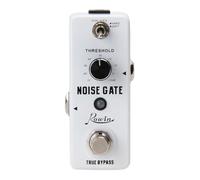 ROWIN LEF-319 Pédale Noise Gate pour guitare électrique avec modes dur/doux, effet anti-bruit, boîtier en alliage de zinc, blanc, compatible avec alimentation 9 V CC