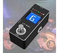 Rowin Pédale d'accordeur chromatique pour guitare, True Bypass, précision ± 1 centime, écran LCD, corps en métal, compacte 95 x 45 x 48 mm pour basse électrique