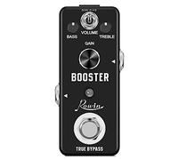 Rowin Pédale de guitare analogique micro boost pour amplification du signal pur avec mini taille True Bypass