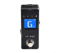 Rowin True Bypass Pédale d'accordeur chromatique pour guitare électrique et acoustique basse avec haute précision plus moins un centime Écran LCD transparent Corps en métal compact Couleur noire 95 x
