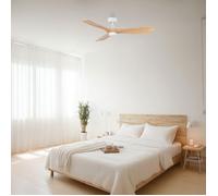 ROWIND Ventilateur de Plafond Blanc/Pin avec Lumière Ø120 cm