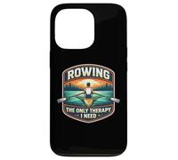 Rowing The Only Therapy I Need Row Crew Rower Citation Coque pour iPhone 13 Pro
