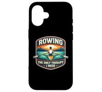 Rowing The Only Therapy I Need Row Crew Rower Citation Coque pour iPhone 16