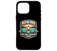 Rowing The Only Therapy I Need Row Crew Rower Citation Coque pour iPhone 16 Pro Max