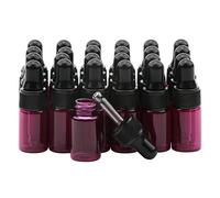Rowiz Lot de 30 flacons rechargeables en verre rose de 3 ml pour huiles essentielles, parfums, cosmétiques, liquides, aromathérapie, lotions, échantillons, tubes et bouchons à vis noirs