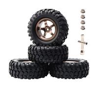 Rowiz Lot de 4 roues 1/10 1/12 tout-terrain RC avec pneus et jantes en mousse Inserts en mousse 12 mm Largeur du moyeu hexagonal 37 mm OD 96 mm Couleur or titane